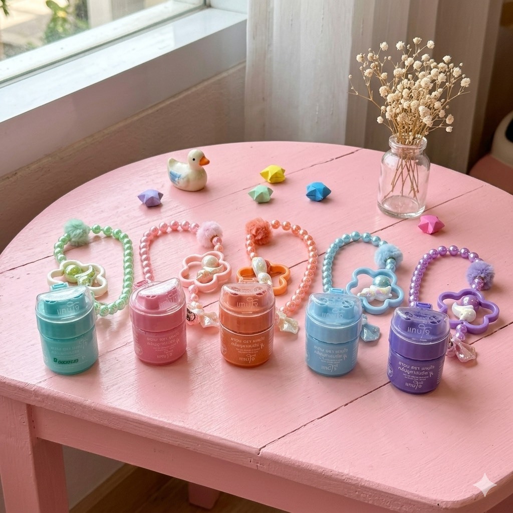 Set ยาดมแทนใจ 1 กระปุก พร้อมสายคล้องมือ รุ่น Floral Cute 1 เส้น