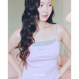 POKEE | LAYERED TANK TOP เสื้อสายเดี่ยว ( set 2 ชิ้น ใส่เเยกได้)