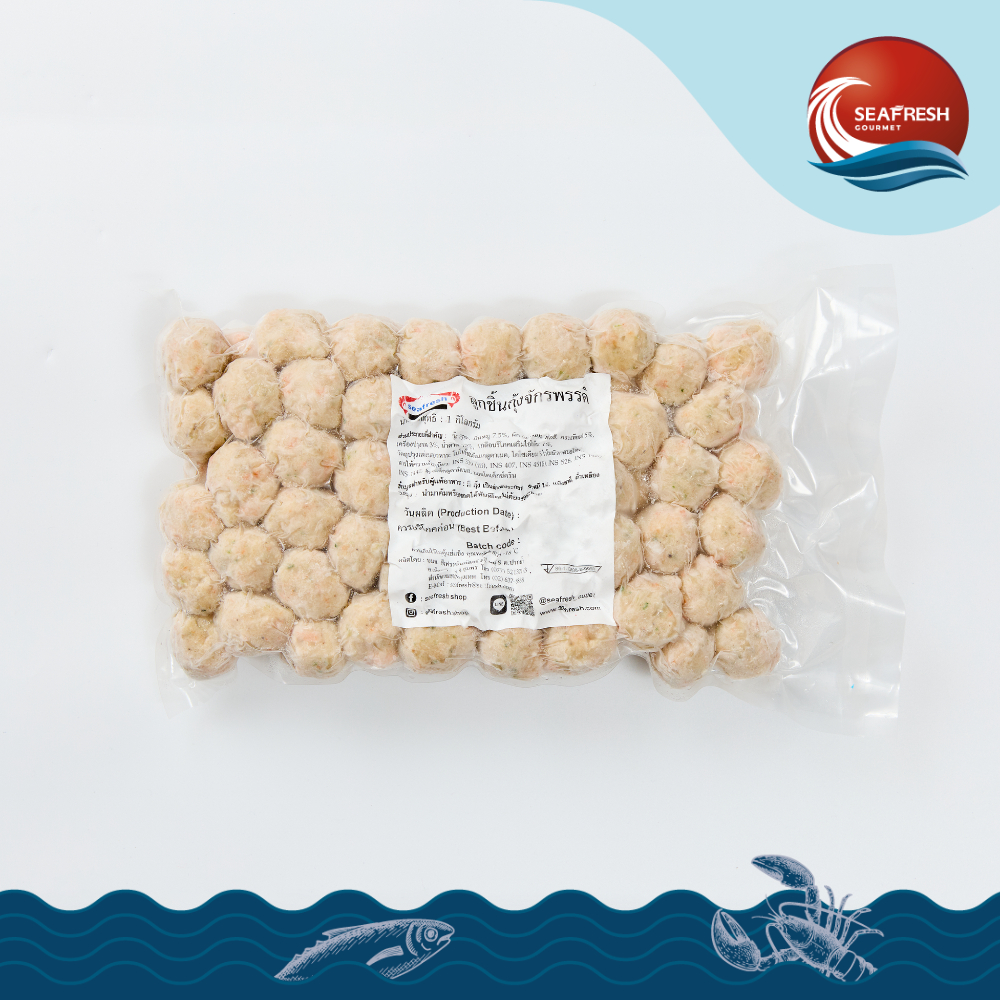 ลูกชิ้นกุ้งจักรพรรดิแช่แข็ง Frozen Emperor Shrimp Ball Size 12.5G Pack 1 KG