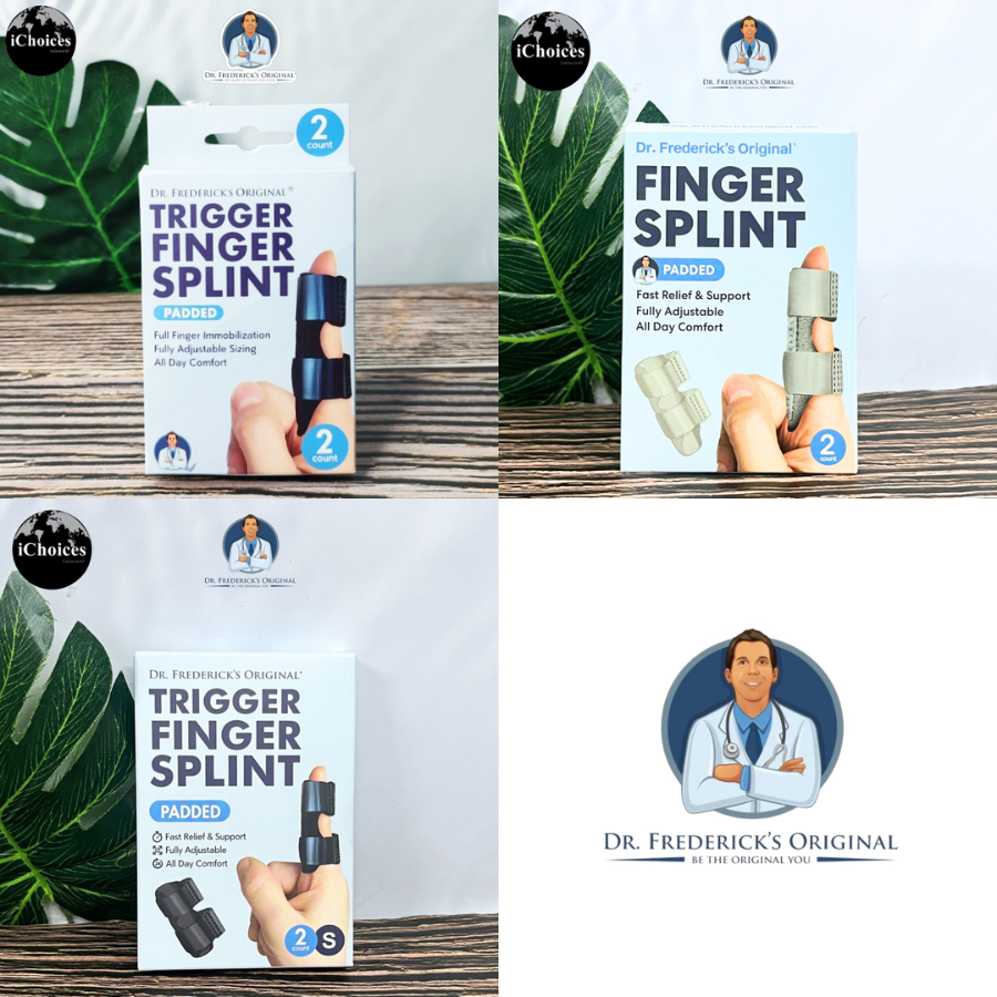 [Dr.Frederick's Original] Trigger Finger Splint Padded 2 Count เฝือกนิ้วมือ ที่ดามนิ้วมือ ที่ดามนิ้วล็อก