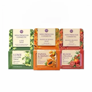 สบู่มะละกอน้ำผึ้ง / สบู่มะนาว / สบู่ส้มเลือด NPC New Princess Cosmetic Soap.ขนาด 60 กรัม