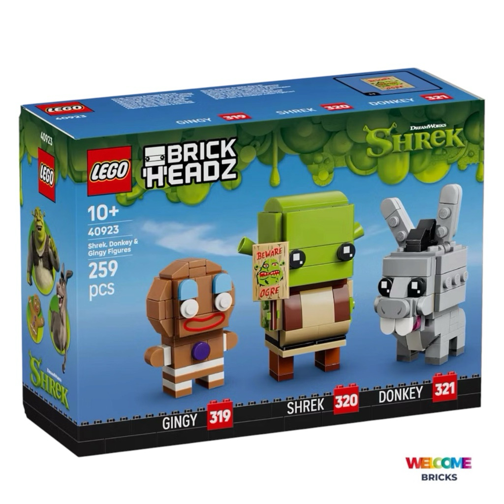 Lego BrickHeadz 40923 Shrek, Donkey & Gingy Figures สินค้าใหม่ ของแท้ 100%