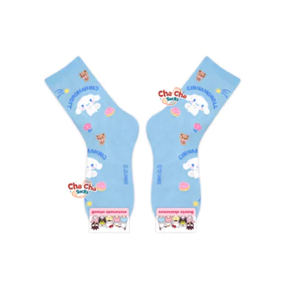 Chacha socks - ถุงเท้าซานริโอ้ Sanrio Pattern Socks ถุงเท้าเกาหลี แบรนด์ kikiya นำเข้าจากเกาหลี
