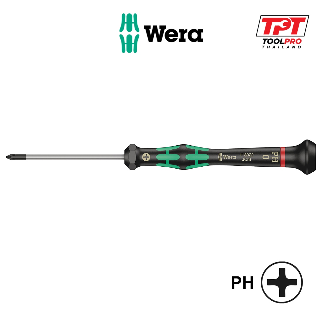 Wera ไขควง ไมโคร ปากแฉก 2050 PH Micro Screwdriver for Phillips Screws, PH000 - PH1
