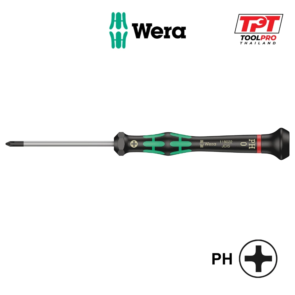 Wera ไขควง ไมโคร ปากแฉก 2050 PH Micro Screwdriver for Phillips Screws, PH000 - PH1