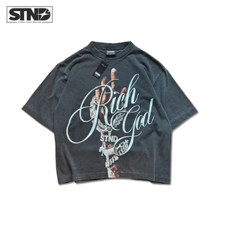 STND011 Boxy T-Shirt “Richgod” เสื้อยืดครอปวินเทจ