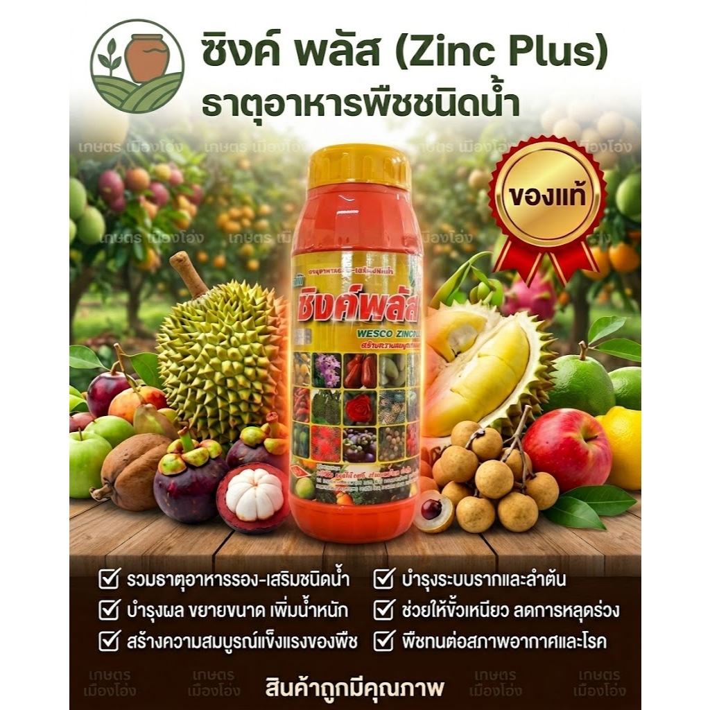 ซิงค์พลัส เวสโก้ ปุ๋ยน้ำป้องกันการขาดธาตุสังกะสี ส่งเสริมการสร้างตาดอก ใบเขียวเข้ม 1ลิตร