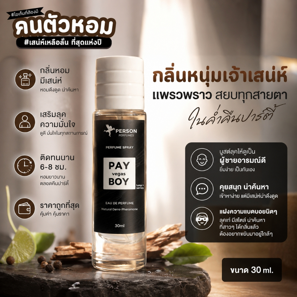 น้ำหอมผู้ชายPlay Boy Vagus เพย์บอยเวกัสขวด UFO คนตัวหอม แพนโดร่า Pandora natural ขายดี ราคาส่ง ถูกที่สุด