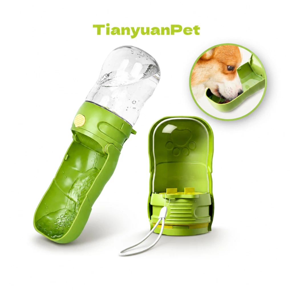 ขวดน้ำสัตว์เลี้ยง ขวดน้ำสุนัข ขวดน้ำแมว Pet Water Bottle พกพาสะดวก มีถ้วยดื่มในตัว ใช้ได้ทั้งสุนัขและแมว