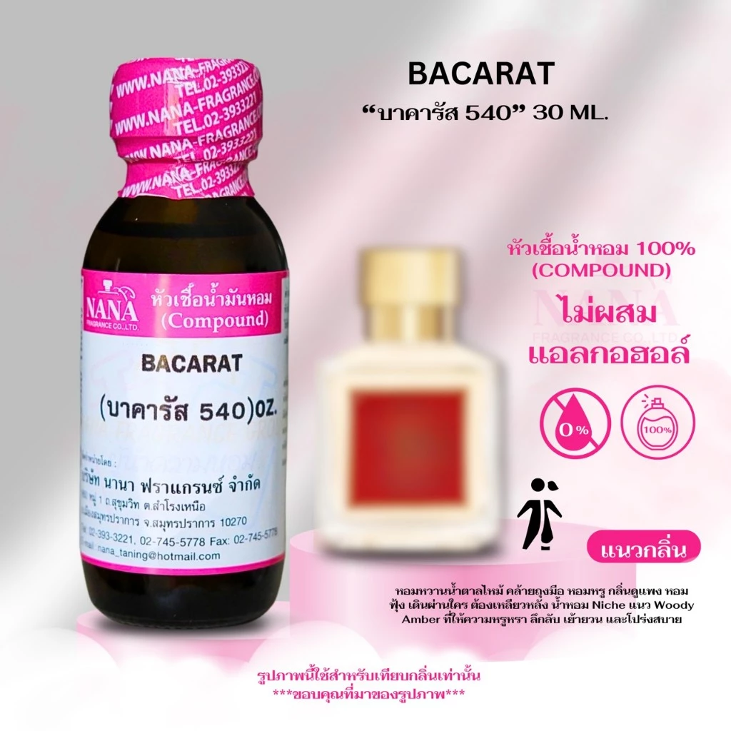 หัวเชื้อน้ำหอม 100% กลิ่นบาคารัส 540(BACARAT 540)