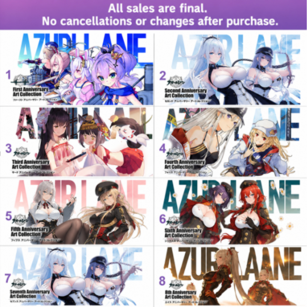 Brand-New Azur Lane Anniversary Art Collection Vol.1 2 3 4 5 Vol.6 Vol.7 8 Japan Art Book Illustrati