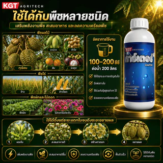 KGT การ์เตอร์ ปุ๋ยน้ำอะมิโนเข้มข้น 20 ชนิด สกัดจากปลาทะเล เพิ่มพลังงานพืช กระตุ้นการออกดอก ปุ๋ยเหลว ขนาด 1 ลิตร