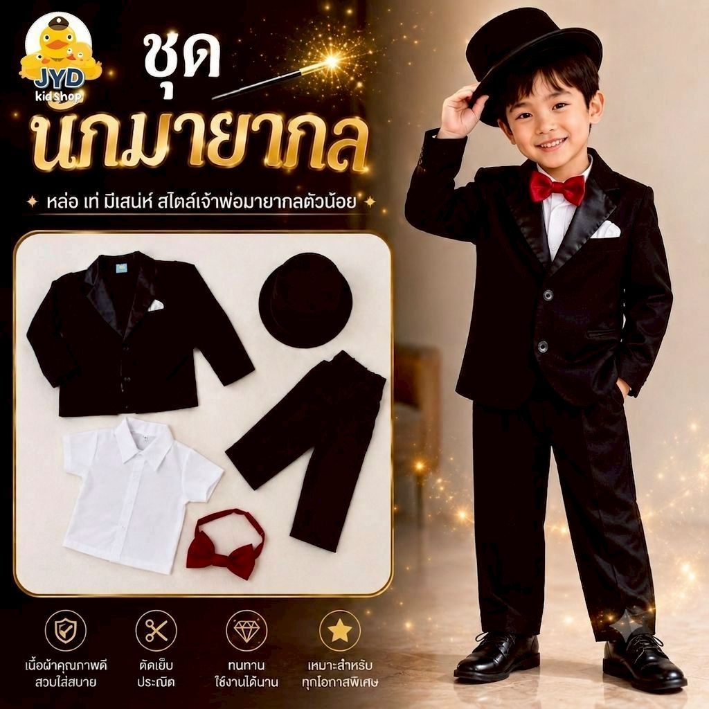 (jyd) ชุดอาชีพเด็ก ชุดสูทมายากลเด็ก ชุดสูทเด็ก นักแสดงมายากล