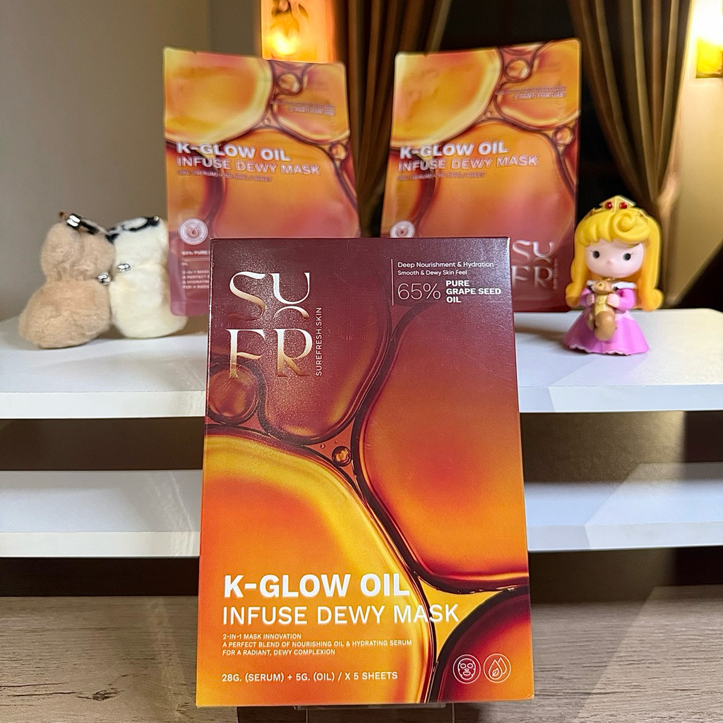 SUREFRESH K-GLOW Oil Infuse Dewy Mask มาส์กหน้าผสมสด เซต 3 แผ่น