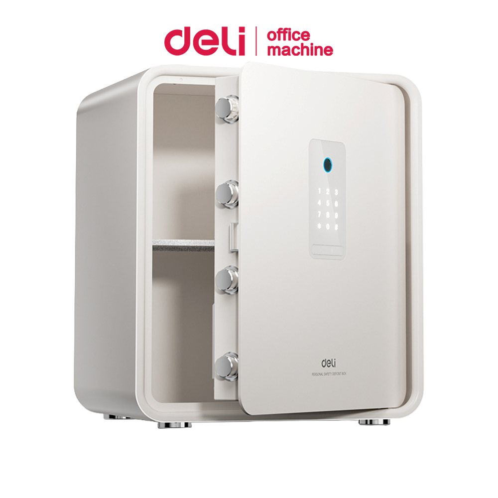 Deli ตู้เซฟ ตู้เซฟสแกนนิ้ว รหัสผ่าน แผงจอมินิมอล มีสัญญาณเตือน แข็งแรงทนทาน รับประกัน 1 ปี Safe box