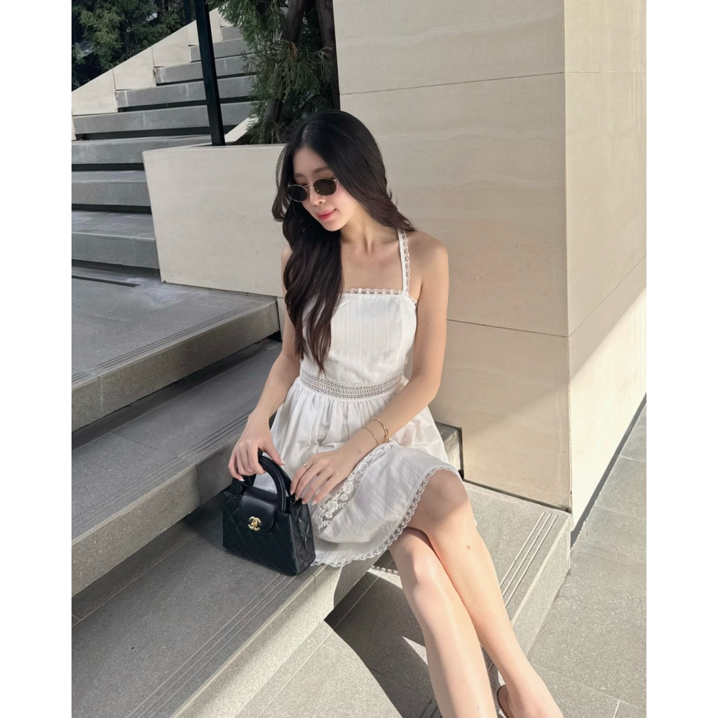 Sarun.boutique - Tiana dress เดรสสายเดี่ยวลูกไม้(พรี เฉพาะสีชมพู)