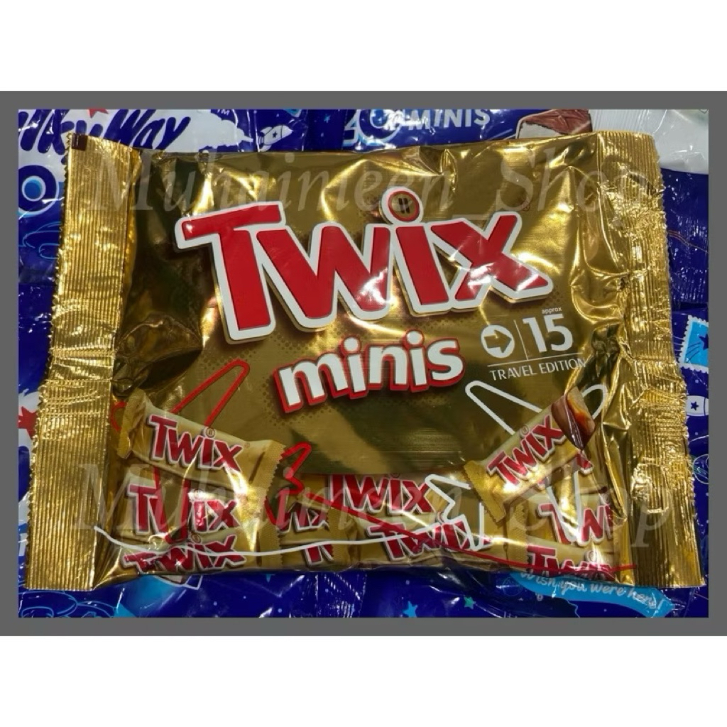 ChocolateTwix minis 1ถุงมี 10/15 ชิ้น น้ำหนัก 227/333 กรัม