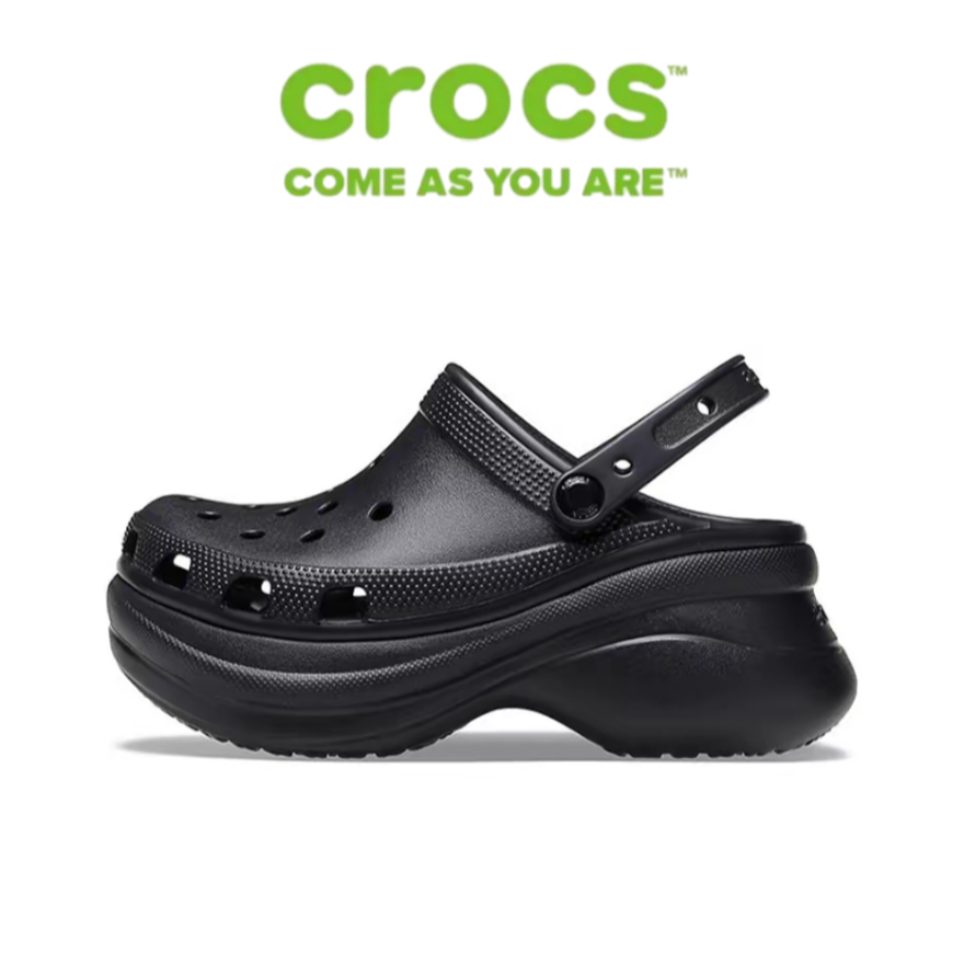【FREE SHIP】 Crocs Bae Clog EVA Vogue ความหนารองเท้าแตะกลางแจ้งผู้หญิงสีดำ 206302-001