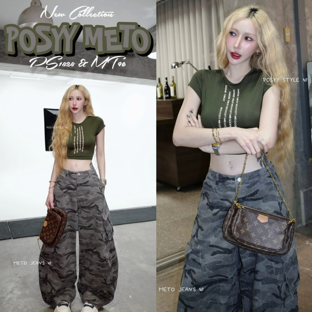 ( จัดส่งภายใจ 24 ชม ) Posyy ชุดเซตทหาร งสนตามหา น้องใส่สวยมาก สิ้งค้าพร้อมส่ง