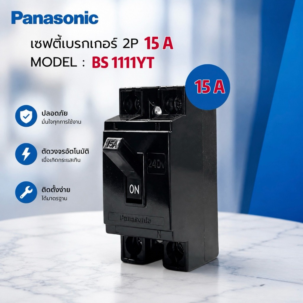 เบรกเกอร์ เซฟตี้เบรกเกอร์ Panasonic 15A 20A 30A และ 40A ปลอดภัย ติดตั้งง่าย