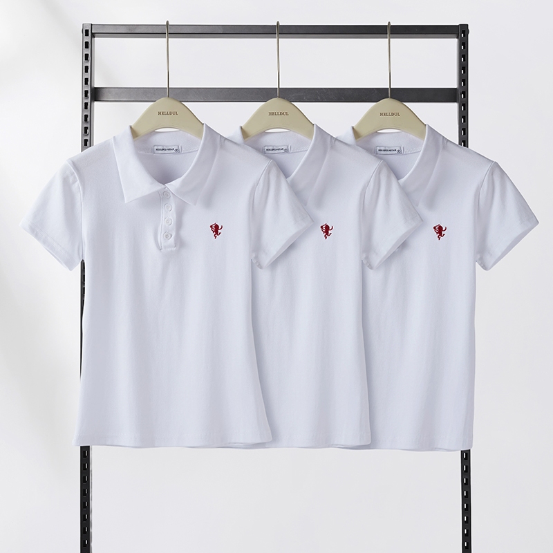 HELLDUL T0010 เสื้อโปโลปักม้า 5สี ผ้านุ่ม สไตล์สปอร์ต พร้อมส่งไทย