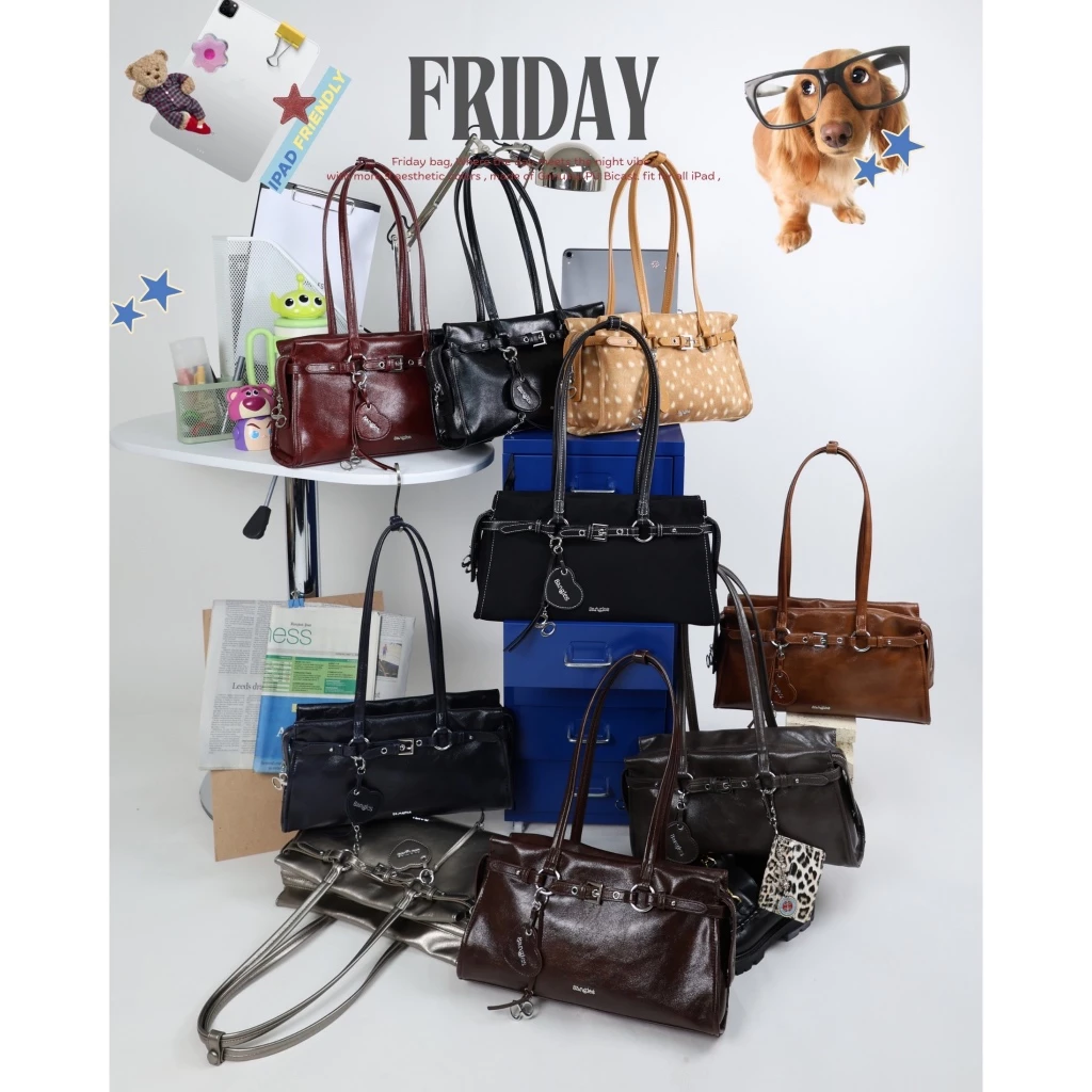 8anglesshop- กระเป๋า Friday พร้อมส่ง 🧤🍒 size 12.5 นิ้ว ใส่IPADได้ #กระเป๋าbelt #กระเป๋าสะพายไหล่ 8angles E002 thumbnail 4
