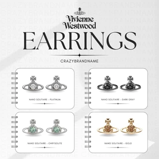 💓พร้อมส่ง💎เครื่องประดับVivienne Westwood Nano Solitaire Earrings⚡️ ของแท้💯