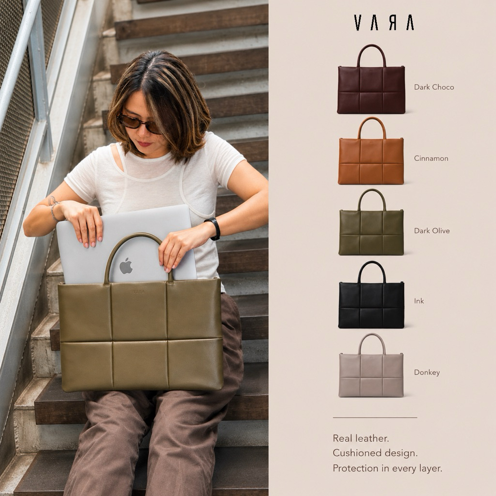 Pillow Sleeve  กระเป๋าLaptop หนังแท้  By VARA