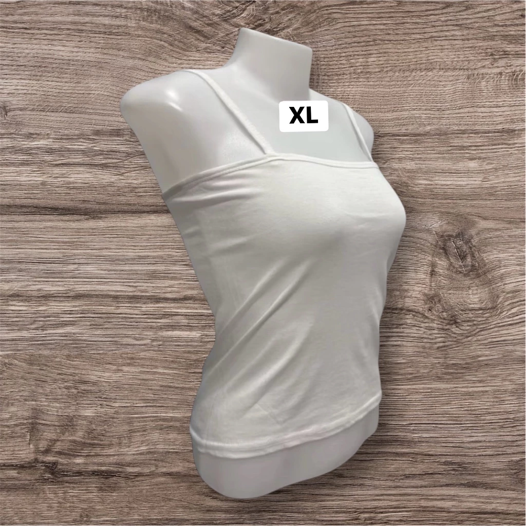 เสื้อเกาะอกมีสายบิ๊กไซส์XL เอวลอย (ผ้าคอตตอน) สาวอวบ​ ใส่สบายไม่ร้อน เนื้อผ้ายืดตามตัว