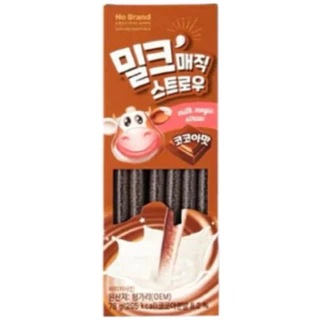 T หลอดเปลี่ยนรสชาตินม โนแบรนด์ มิลค์ เมจิก สตรอว์ Milk Magic Straw 78g