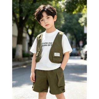 เสื้อผ้าเด็ก ชุดเด็กแฟชั่น 2 ชิ้น เสื้อ + กางเกง ชุดไปเที่ยว เนื้อผ้าดี size 8m-5ปี PFS-042