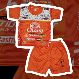ช้าง2 ชุดกีฬาเด็กลาย chang S-M ผ้ามันไมโคร S 1-2 ปี 7-12โล ,M 2-4 ปี 12-17โล ชุดบอลเด็ก