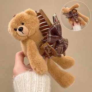 【พร้อมส่งจากไทย】Teddy Bear Plush Hair คาดผมและกิ๊บหนีบผมหมีตัวใหญ่สีน้ำตาล ขนฟูสุดน่ารัก เนื้องานเกาหลี คุณภาพพรีเมี่ยม