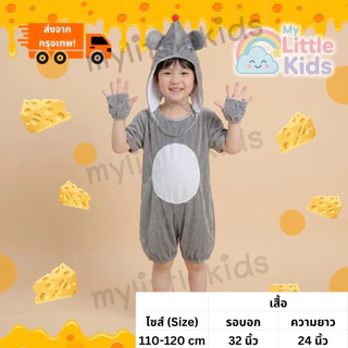 ชุดหนูเด็กผู้ชาย ชุดแฟนซีหนู Rat Costume ผ้ากำมะหยี่ พร้อมหมวกหูหนู ชุดกิจกรรมโรงเรียน ชุดแสดง วันเด็ก