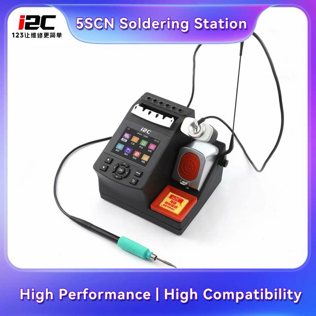 หัวแร้ง i2C 5SCN 200W กำลังสูง พร้อมระบบ PID สำหรับซ่อมโทรศัพท์มือถือ งาน SMD รุ่น C210 พร้อมด้ามจับ