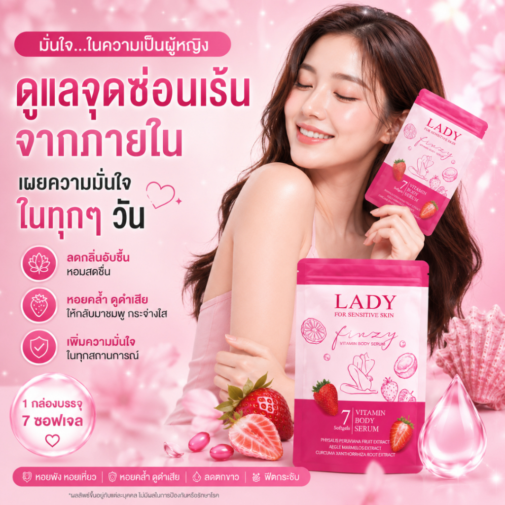 LF🔥วิตามินบำรุงน้องสาว(ไม่ระบุชื่อสินค้าที่กล่อง) ladyfin แบบสอด ฟิ๊ตแน่น ไม่ฝืด ลดตกขาว น้องสาวหอม