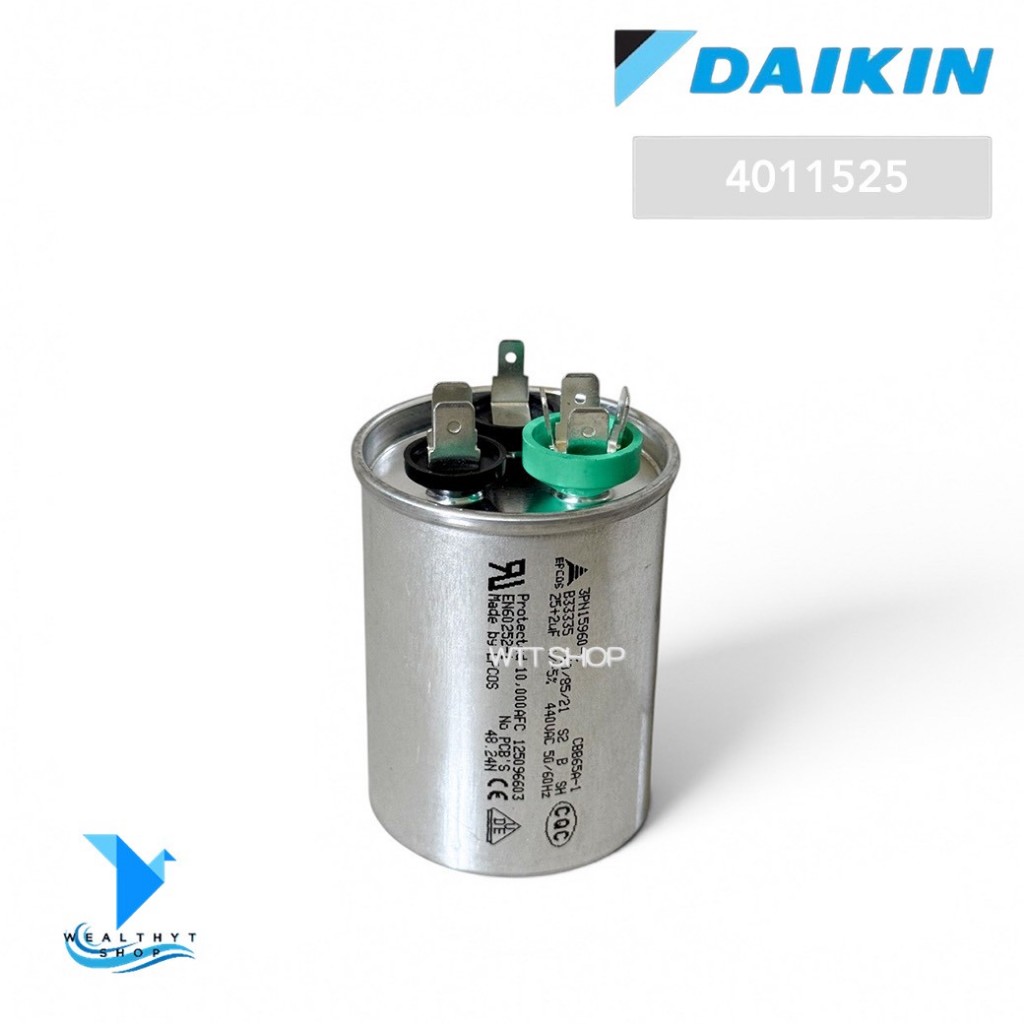 4011525 แคปรันแอร์ DAIKIN คาปาซิเตอร์ แอร์ไดกิ้น (3ขั้ว) 25+2uF 440 VAC อะไหล่แอร์ ของแท้ศูนย์