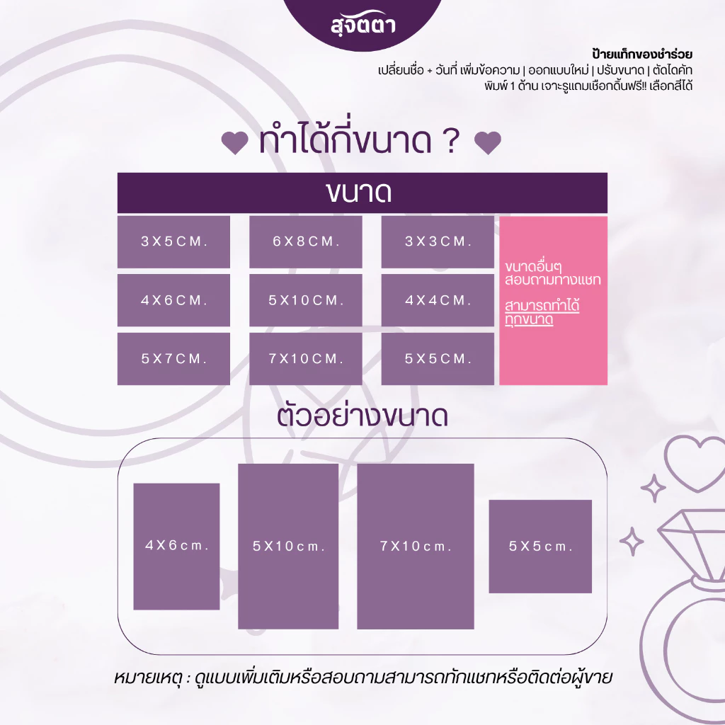 ป้ายเเท็กของชำร่วยงานเเต่ง การ์ตูนน่ารักสดใส  T131-136 thumbnail 4