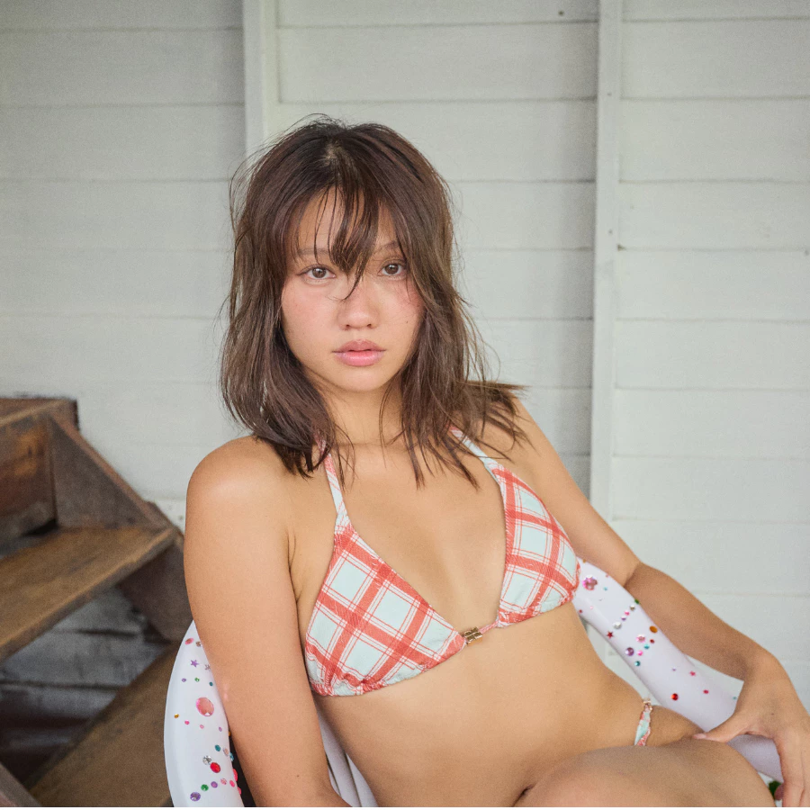 HEARTEYES - PLAID BIKINI - MINTKISS | ชุดว่ายน้ำ บิกินี สีมิ้นท์ แดง ลายตาราง