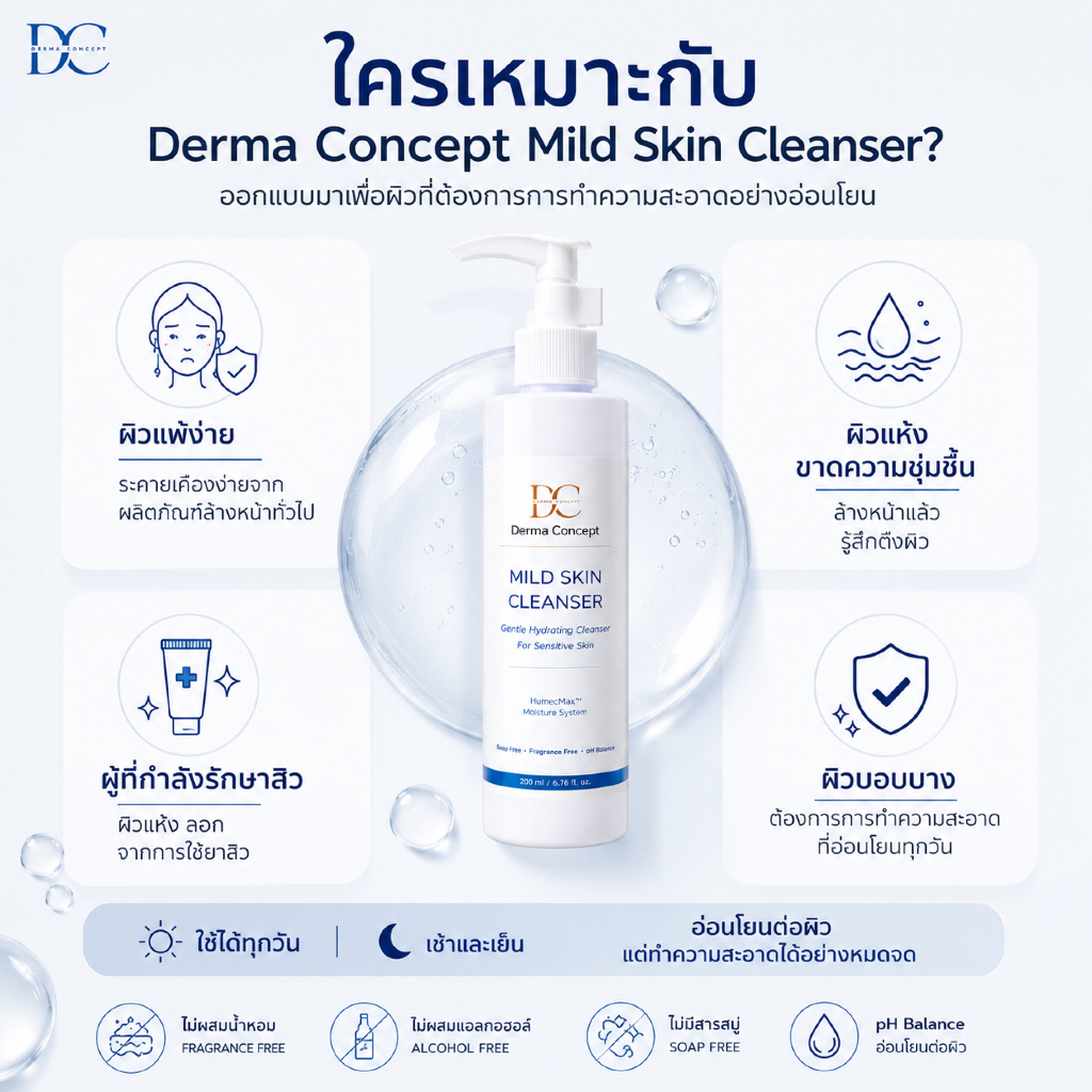 Derma Concept Mild Skin Cleanser 200ml รูปที่ 3