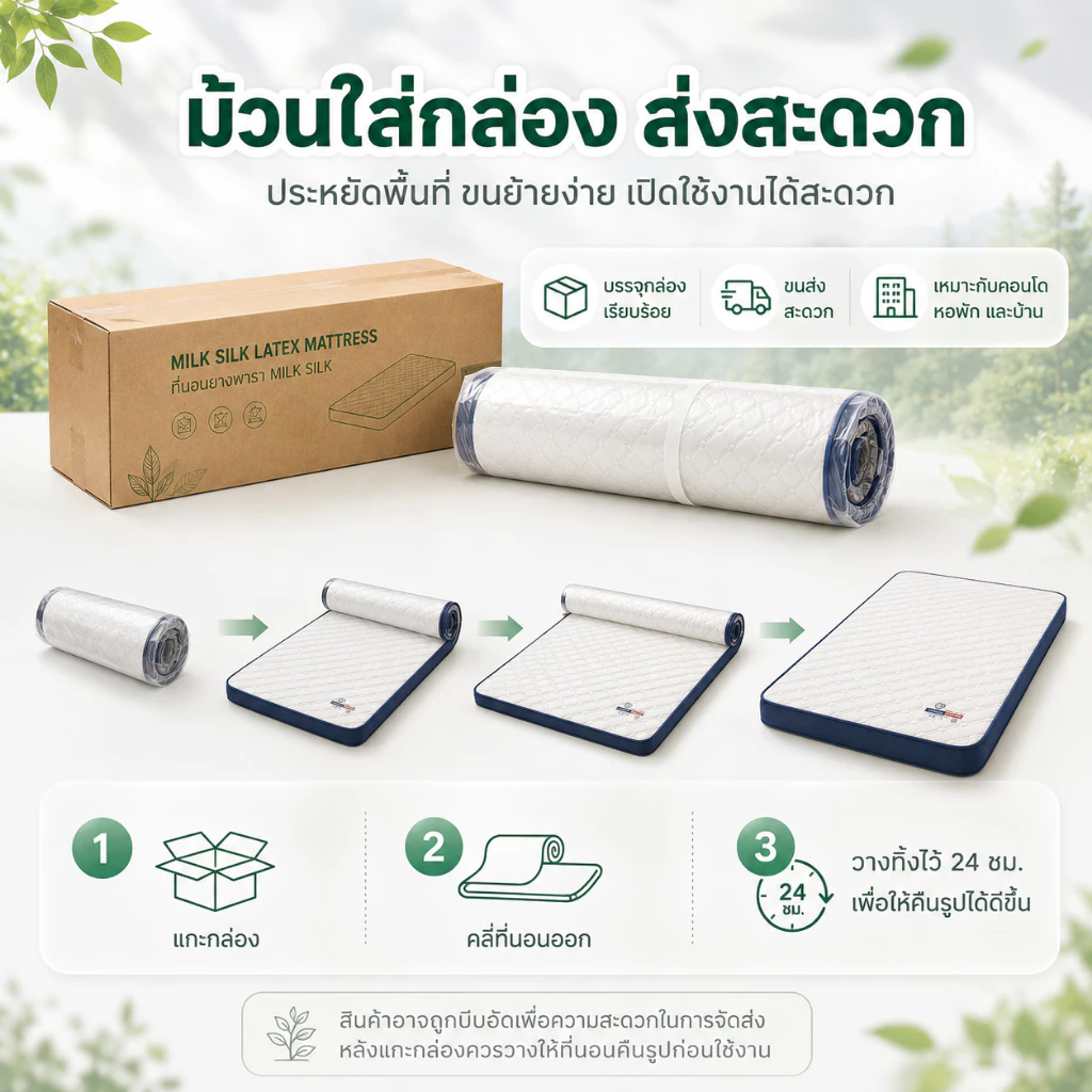 ที่นอนยางพารา พับเก็บได้ 3/3.5/4/5/6 ฟุต thumbnail 7