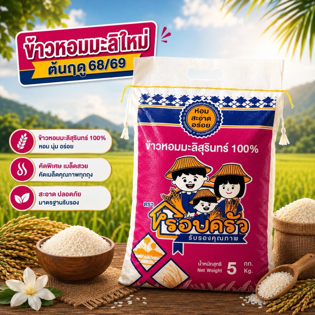 ข้าวหอมมะลิสุรินทร์ใหม่ 5 กิโล