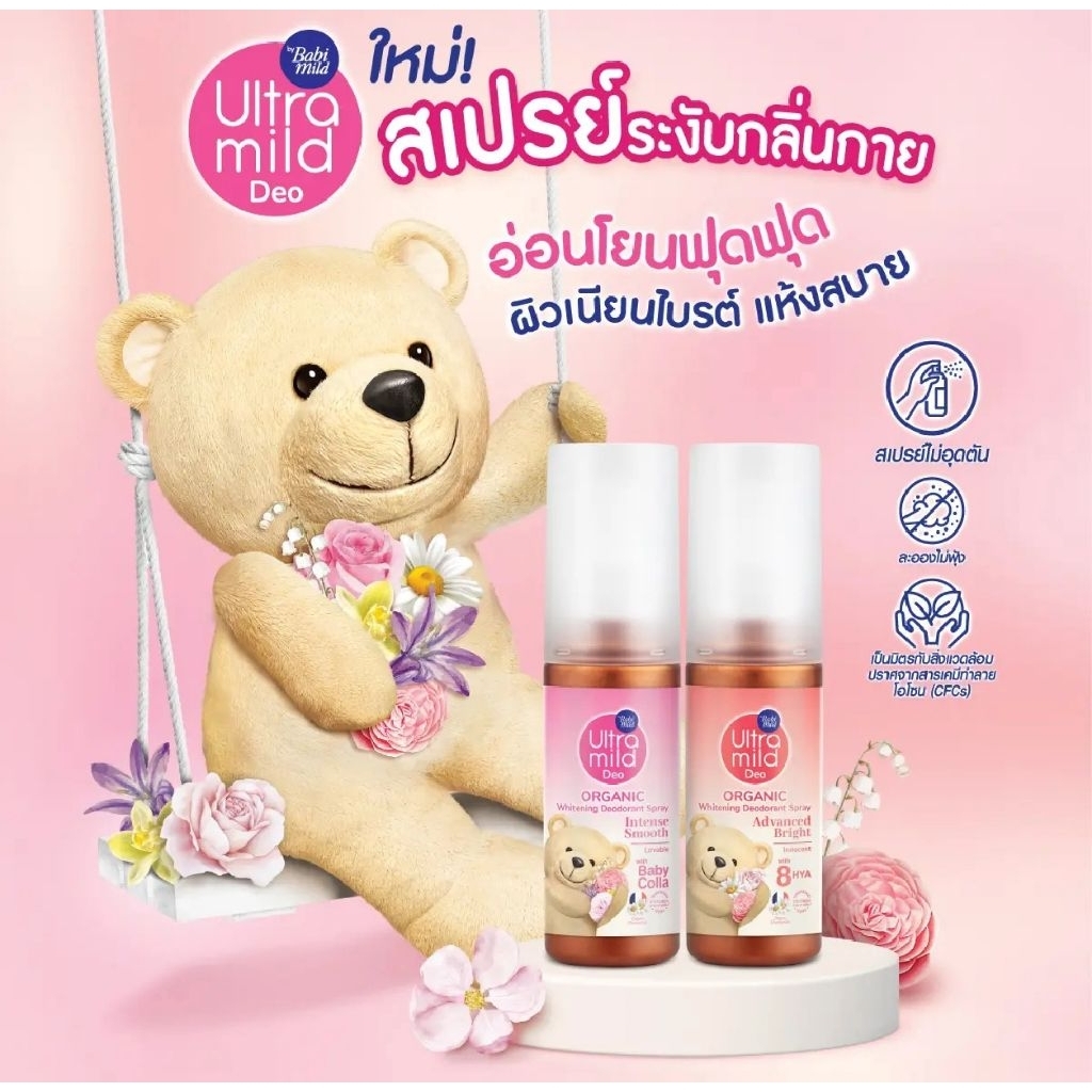 ส่งทันที🌸 Ultra Mild by Babi Mild เบบี้มายด์ สเปรย์ ระงับกลิ่นกาย 100 มล. อัลตร้ามายด์ บาย เบบี้มายด์