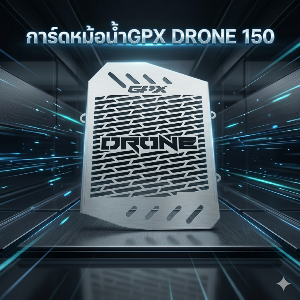 (มี2สีให้เลือก) การ์ดหม้อน้ำ GPX DRONE 150  สีเลส/สีดำ พร้อมน๊อต❄️M❄️