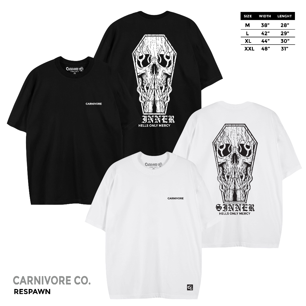 𝗖𝗔𝗥𝗡𝗜𝗩𝗢𝗥𝗘 เสื้อยืด ลาย “ RESPAWN “ แขนสั้น แนวสตรีท Oversize เสื้อยืดชาย หญิง