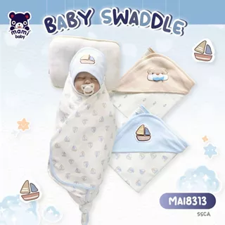 Mami Baby ผ้าห่อตัวเด็กแรกเกิด ขนาด 30x30 นิ้ว เนื้อผ้านุ่มพิเศษคอตตอน 100%