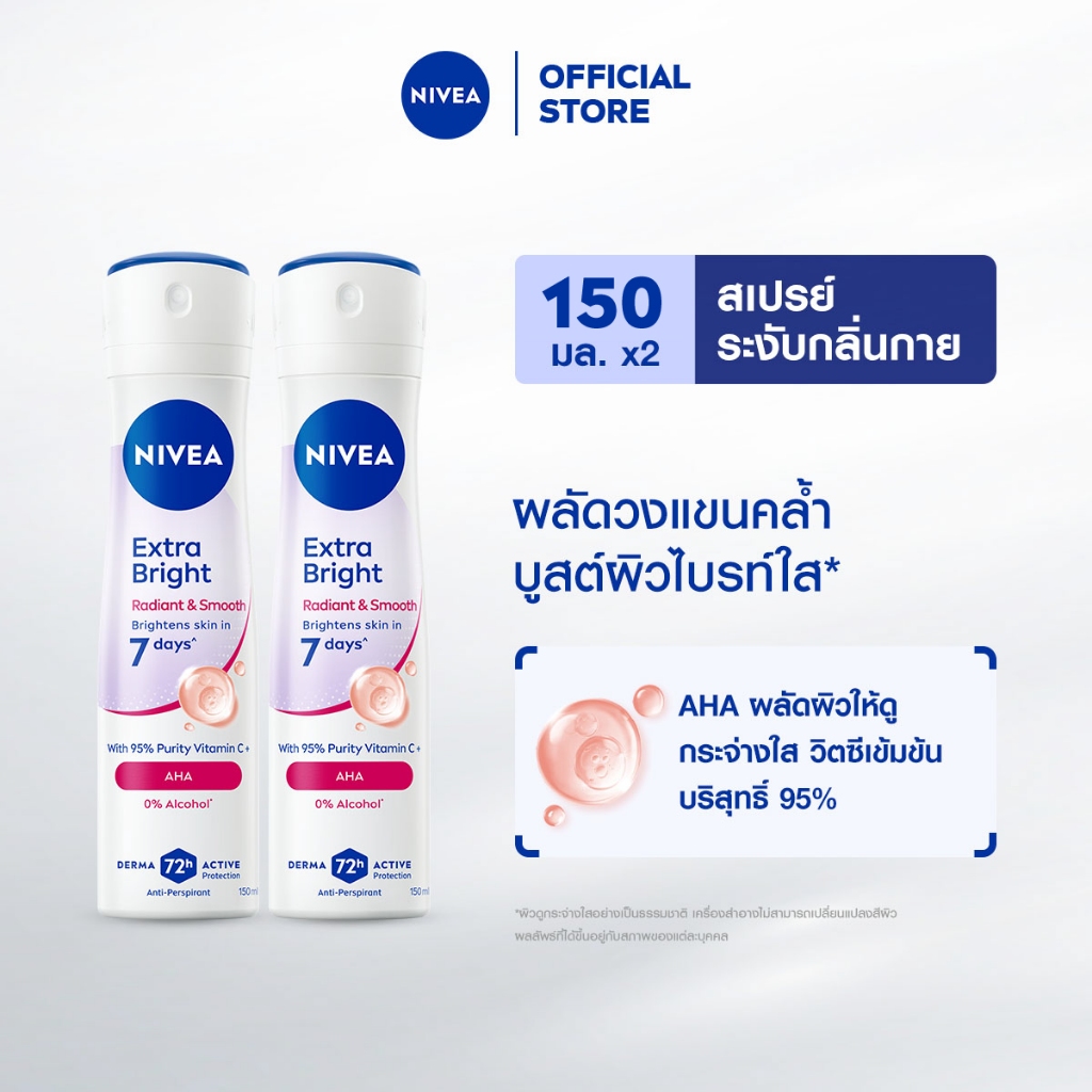 นีเวีย เอ็กซ์ตร้า ไวท์ เรเดียนท์ แอนด์ สมูท 600 มล. 1 แถม 1
