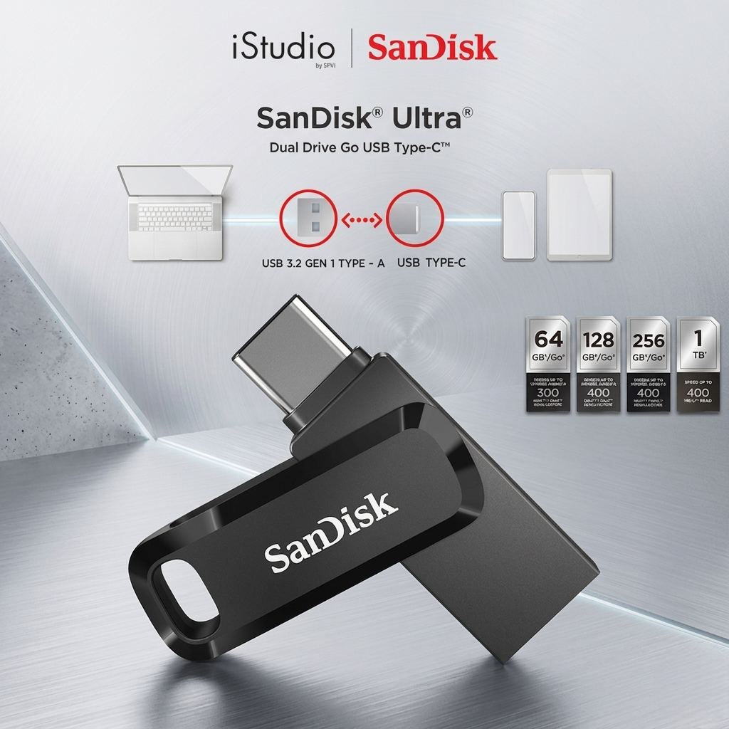SanDisk Fashdrive Ultra Dual Drive Go USB 3.2 Gen 1 / Type C (64GB | 128GB | 256GB) แฟลชไดร์ฟ รุ่น S