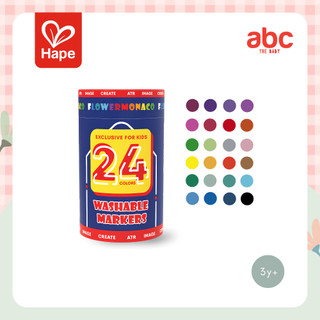 Hape - Washable Markers 24 Colors Spidol Warna Bisa Dicuci 24 Warna 3Y+ gambar 1