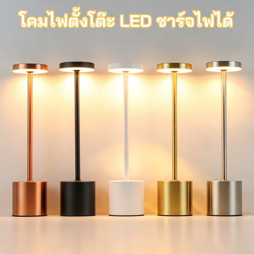 โคมไฟตั้งโต๊ะ LED ปรับแสง 3 สี ระบบสัมผัส ปรับความสว่างแบบไร้ขั้นตอน แตะเปลี่ยนสี กดค้างหรี่ไฟ ตั้งโต๊ะทำงาน ไฟอ่านหนังส